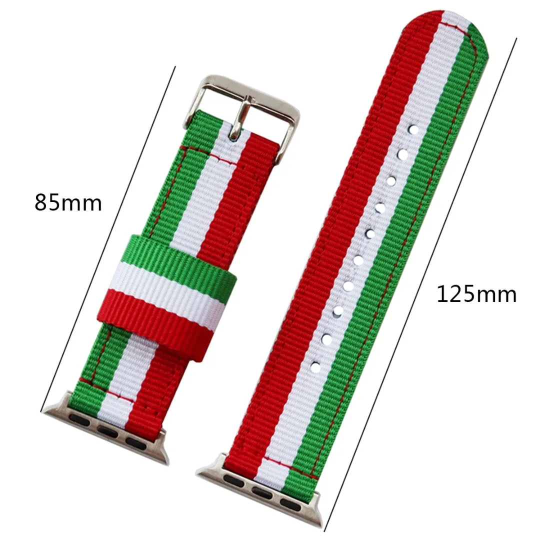 Для iWatch Радужный ремешок тканый нейлоновый петля ремень браслет сменный