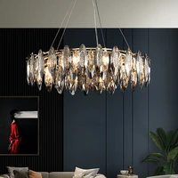 modern luxurious led chandeliers hanging lamp creative crystal design ceiling chandelier light for living room bedroom loft