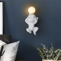 Cute Resin Doll Wall Light Monkey Bear Mouse LED animal lamp Children Room Wall Light with G4 Bulb  child room wall lamp