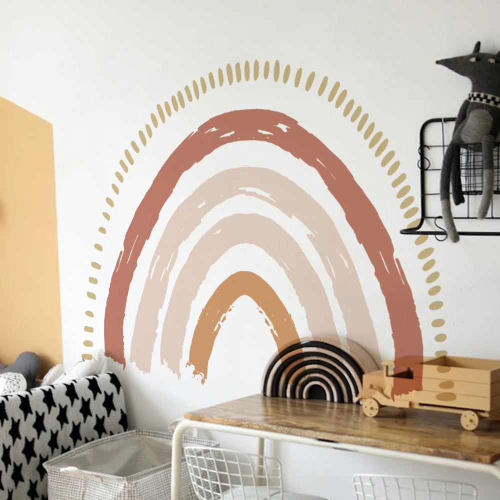 funlife® boho rainbow wallpaper wall stickers nursery self adhesive waterproof home decor girl children kids babys room bedroom free global shipp
