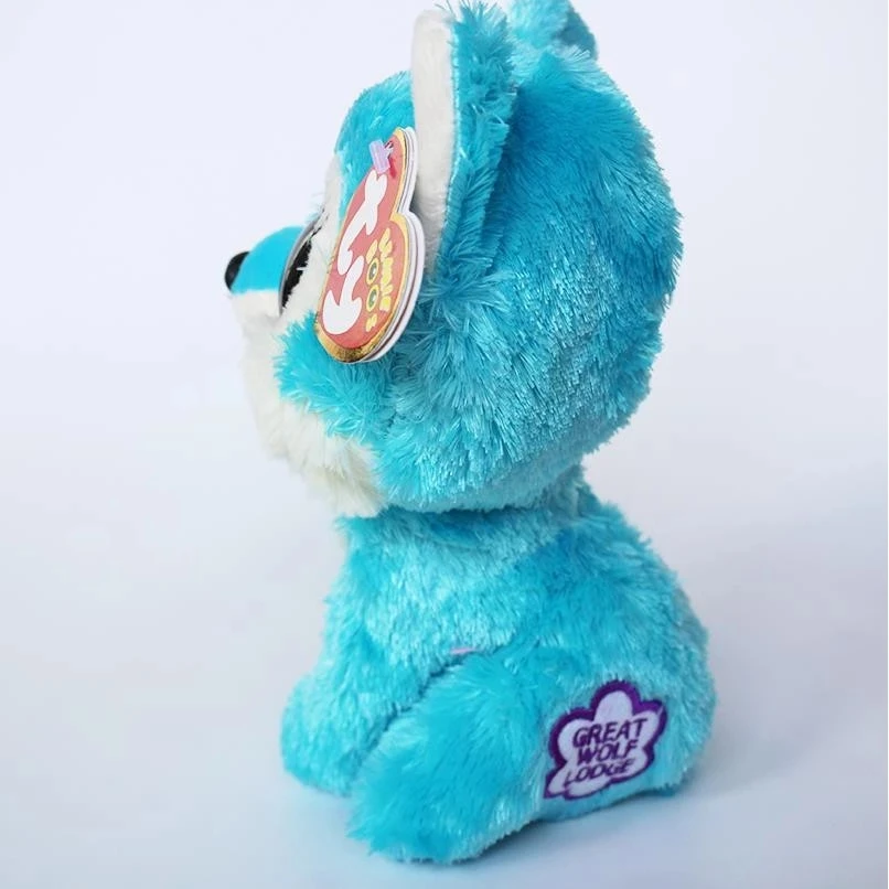 Ty Beanie Боос большие глаза набитая животная плюшевая синий и красный цвета