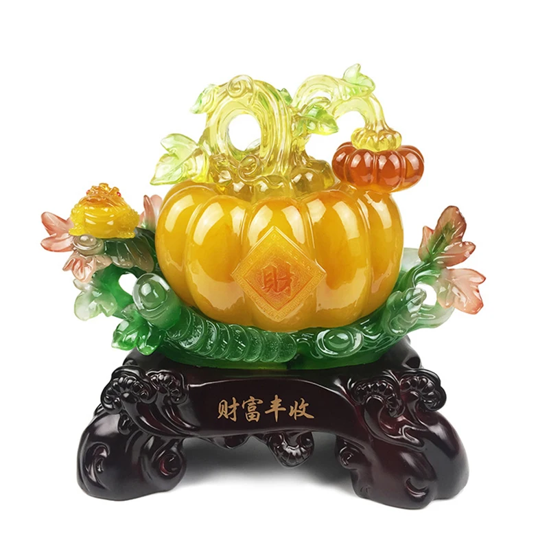 

Resin imitation jade wealth harvest pumpkin golden toad ornaments Chinese style creative home living room decorations