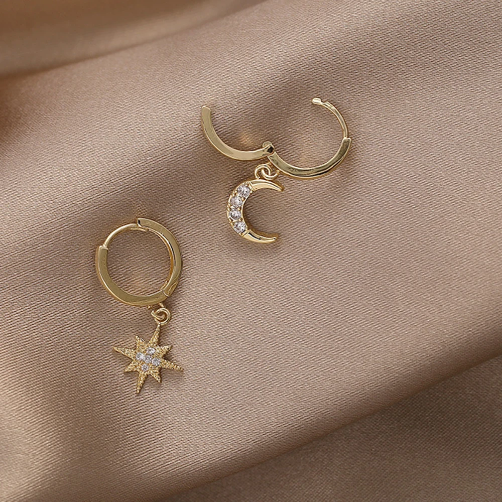 Асимметричные необычные женские серьги из нержавеющей стали серьги-капли со