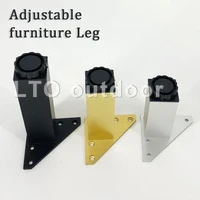 4pcs adjustable metal furniture leg square alumnium alloy furniture feet as replacement for sofa tv stand cabinet bed legs