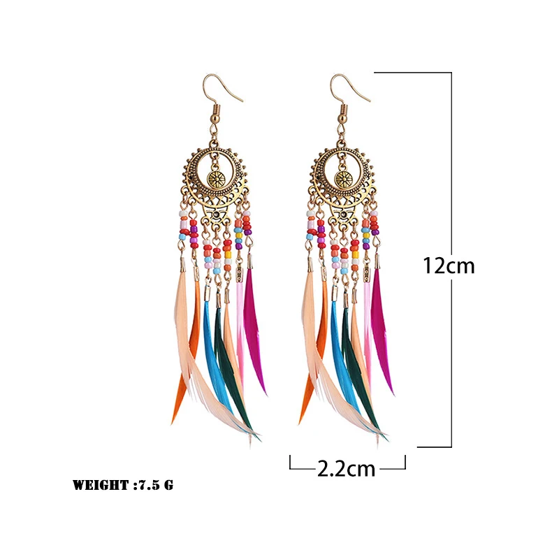 Новейшие женские Длинное перо-кисточка серьги винтажные Помолвочные юбилейные