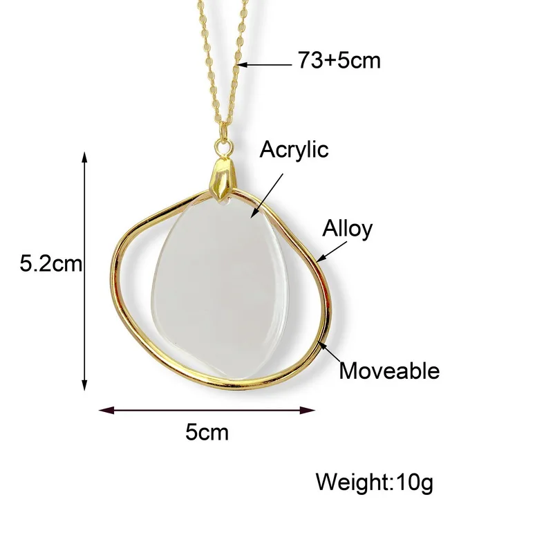 

TOTASALLY Fashion Chic Pendant Necklace Designer Big Geo Acrylic Alloy Pendant Long Woman Skirt Accessories Jewelry