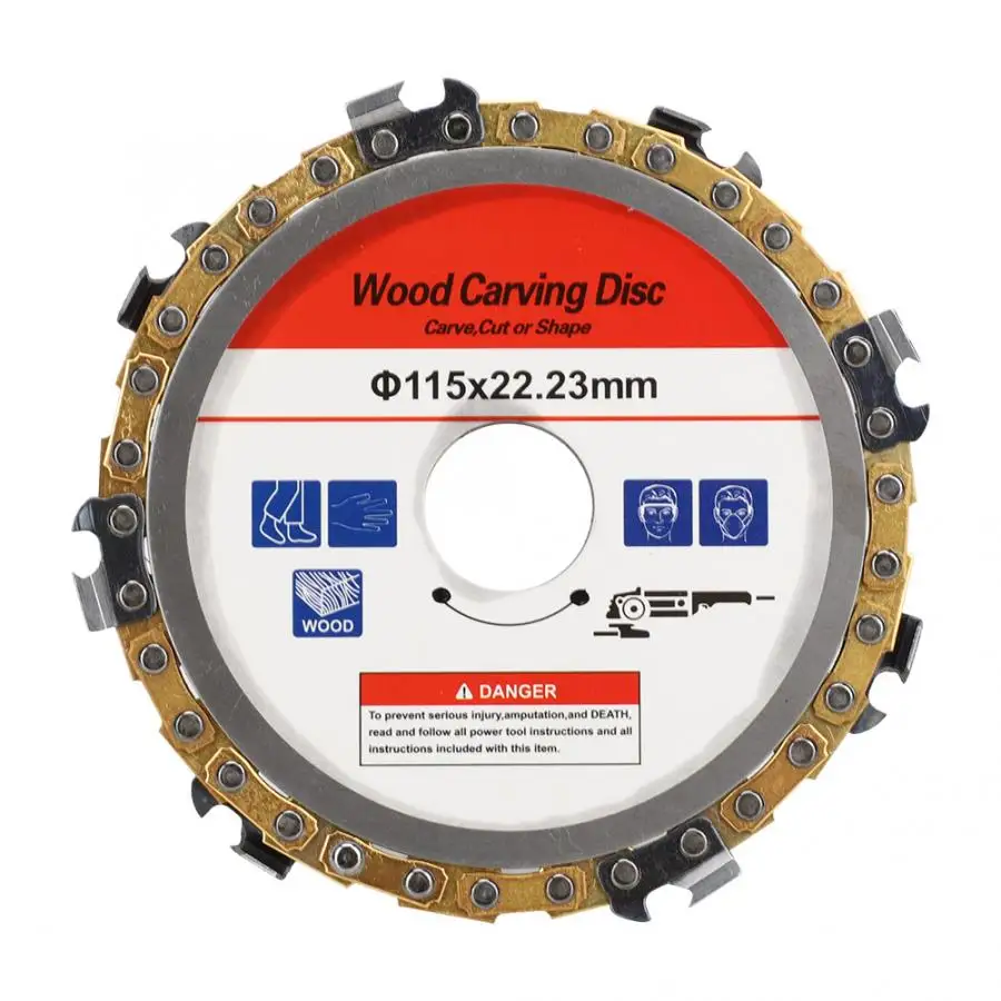 

Chain Grinder Chain Saw Disc Woodworking Chain Plate Tool Multi-Functional Wood Carving Disc for 115mm Angle Grinding