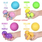 Сжимаемый стрессовый мяч, стрессовый мяч, Радужный антистрессовый мяч, сменяющий цвет, сенсорные детские игрушки для детей, игрушка-антистресс