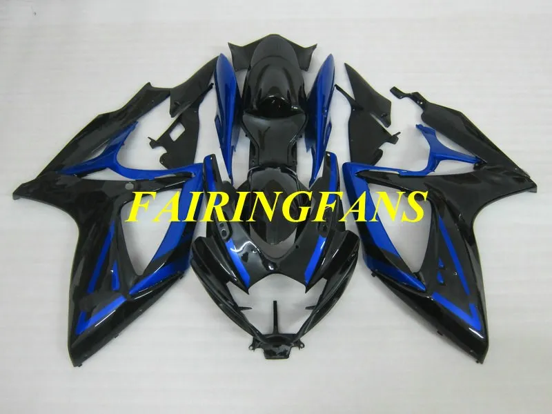 Инжекторный тюнинг пакет для GSXR600 750 K6 06 07 R 600 GSXR750 2006 2007 черно голубые Обтекатели