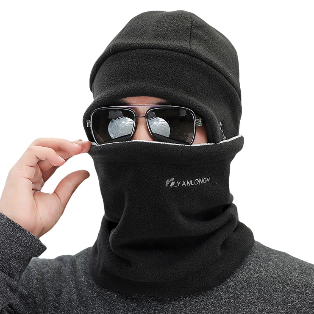 

Outdoor Cycling Men's Cap Winter Autumn Winter Fishing Polyester Windproof Beanie Scarf Set Soft Hat Neck Protect