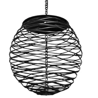 1pcs outdoor bird feeder weather resistant ball holder black round metal hanging bird feeder pet supplies