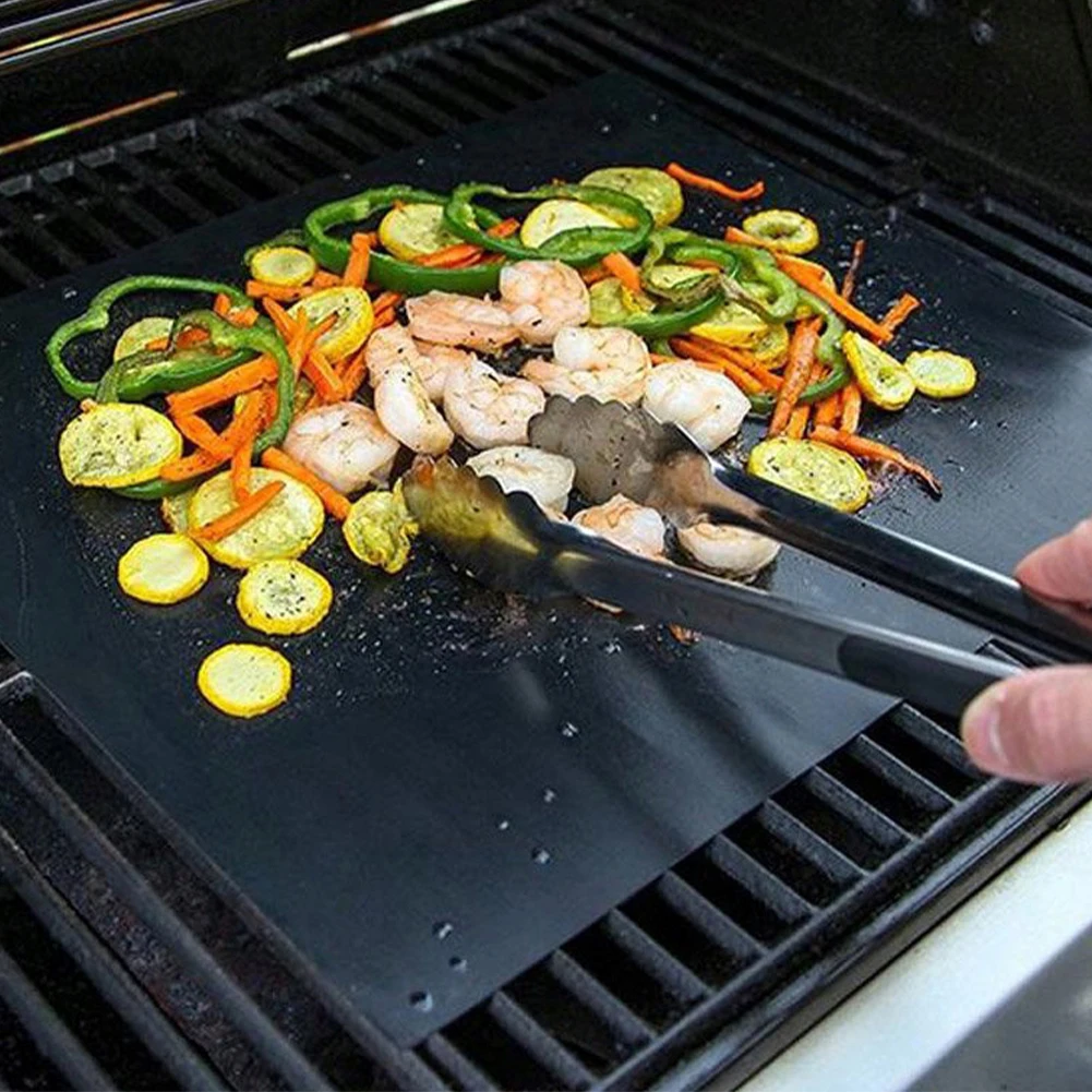 4Pcs Grill Mat Non-Stick Reusable Barbecue High Temperature Resistant Roast Sheet For Picnic BBQ Camping Baking Accessories |