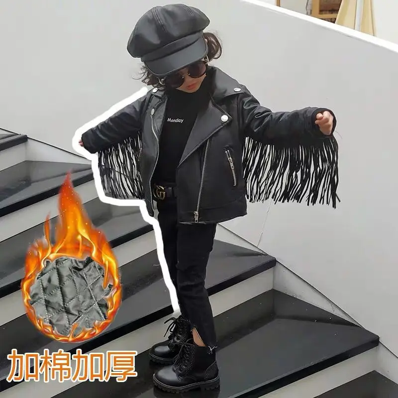 Детские Куртки из искусственной кожи лидер продаж бархатные пальто для девочек