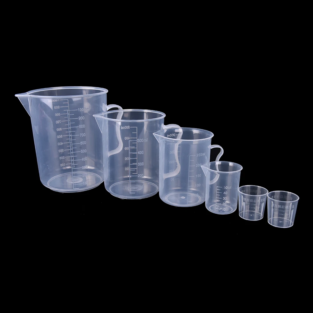 

20 мл/30 мл/50 мл/300 мл/500 мл/1000 мл прозрачный пластиковый градуированный мерный стакан для выпечки стакан для измерения жидкости, контейнер для ...
