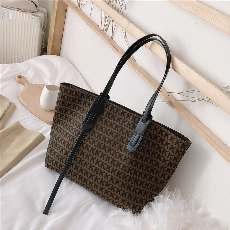 

2021 New Summer Simple And Personalized Canvas Large-Capacity Women Trendy Fashion Net Red Shoulder All-Match Portable Tote Bag