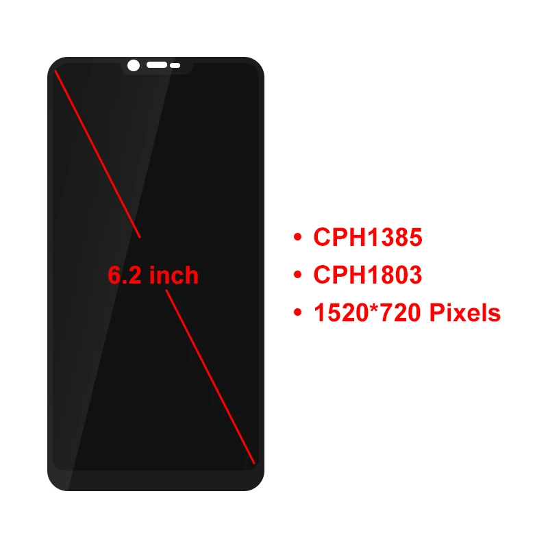 ЖК дисплей 6 2 дюйма для OPPO A5 A3S CPH1803 сенсорная панель дигитайзер с рамкой|Экраны