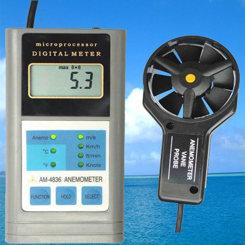 

LANDTEK AM-4836 Digital Anemometer Handheld Wind Speed Meter Air Flow Meter Accuracy: +/-2%n+2d.