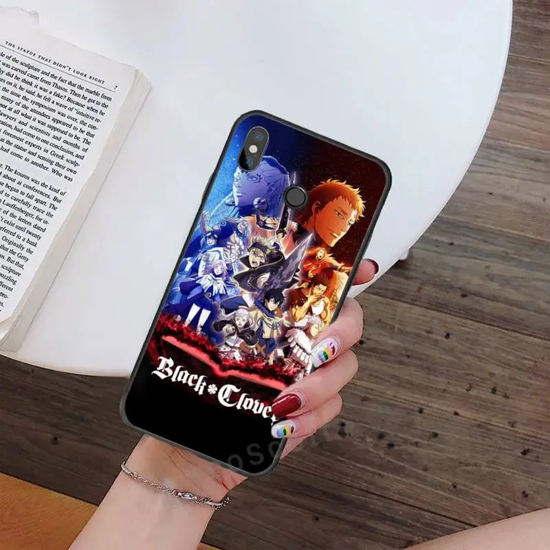 

Japan anime Black Clover Phone Case For Xiaomi Redmi note 7 8 9 t max3 s 10 pro lite Luxury brand shell funda coque