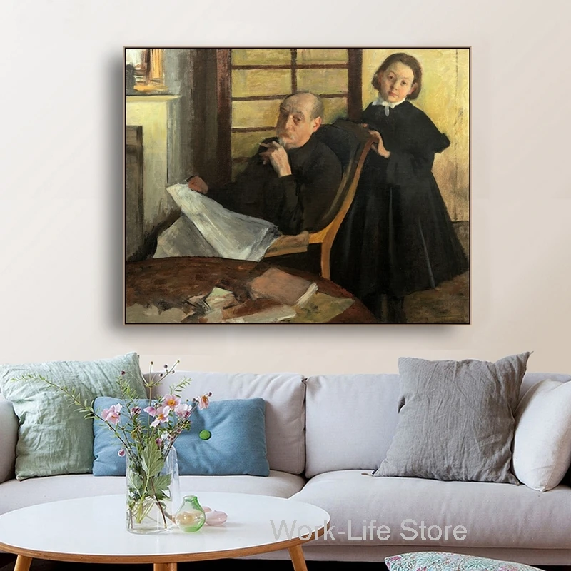 Degas и его племянница Эдгара дегаса Картина на холсте плакаты принты домашний
