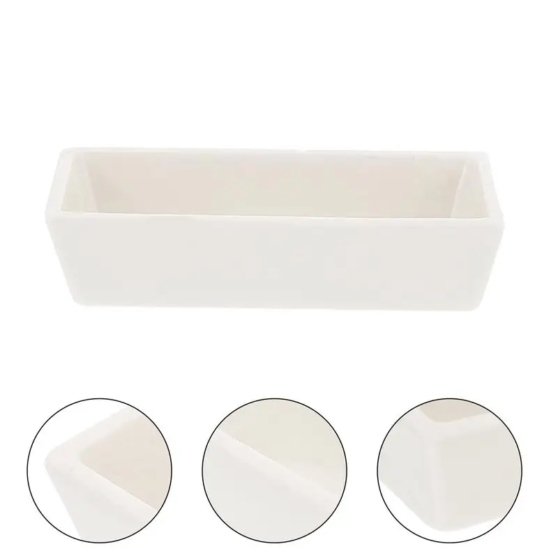

3pcs Ceramics Burning Holder Chemical Ceramics Holder Rectangular Burning Holder