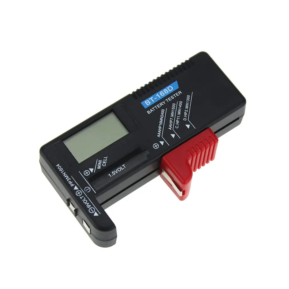 

Digital Battery Tester Detector Capacity Diagnostic Tool Volt Checker for AAA AA D 9V 1.5V Button Cell Battery BT-168D