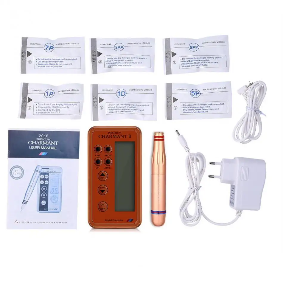 

Charmant2 Permanent Rotary Makeup Machine Set Microblading Machine Eyebrow Lip MTS Tattoo Makeup Pen + Cartridge Needles