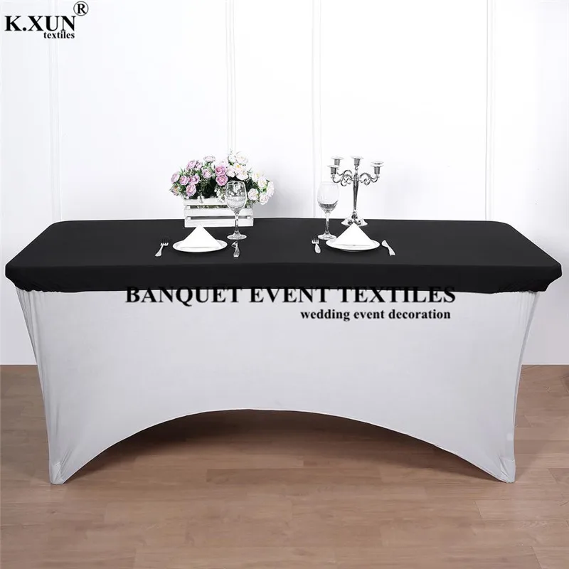 6ft 8ft spandex table topper rectangle stretch tablecloth cover wedding table cloth event hotel decoration free global shipping