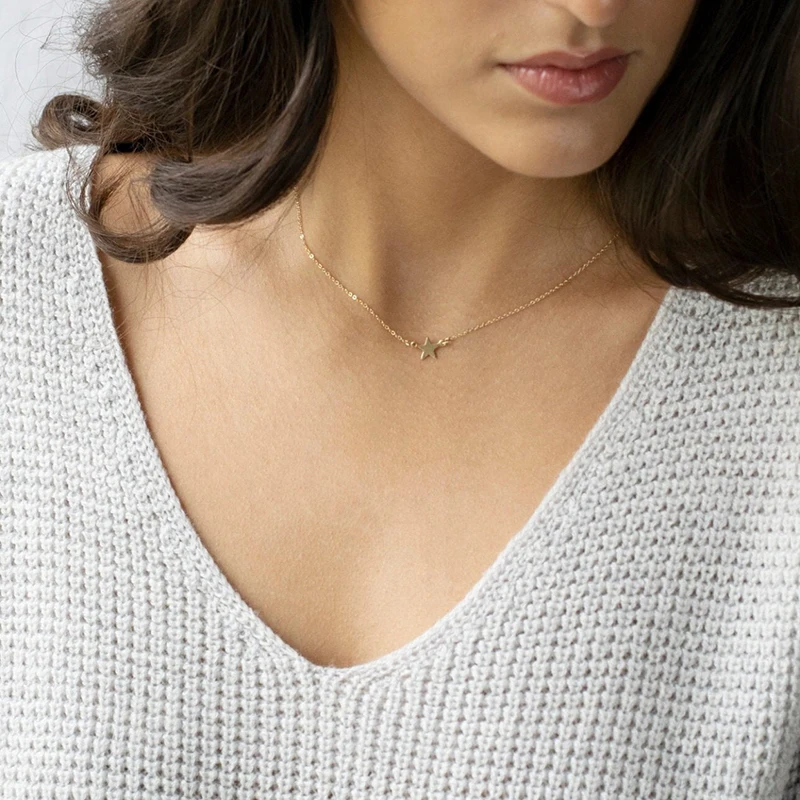 

Star Necklace Handmade Jewelry Gold Filled Choker Pendants Boho Collier Femme Kolye Jewelry Necklace for Women