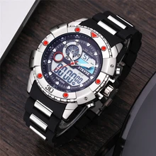 Men Fashion Wristwatches Luxury Hot STRYVE Brand Mens Plastic Strap Sports Dual Time Quartz Digital Watches With 30m Waterproof