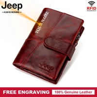 quality rfid genuine leather women wallet female coin purs portomonee money bag small card holder red fashion free engraving