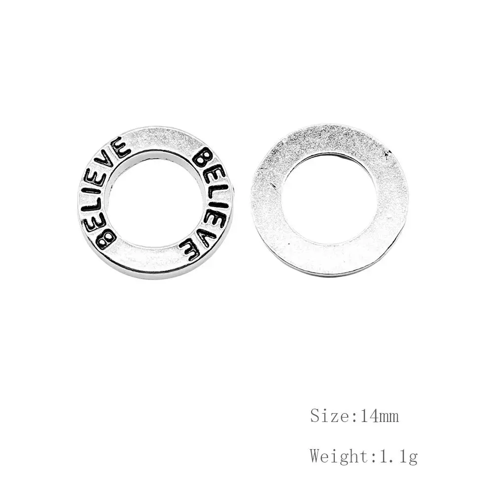 

Malzahar 30 Pieces Believe Circle Jewelry Findings Components Handmade Gifts Crafts