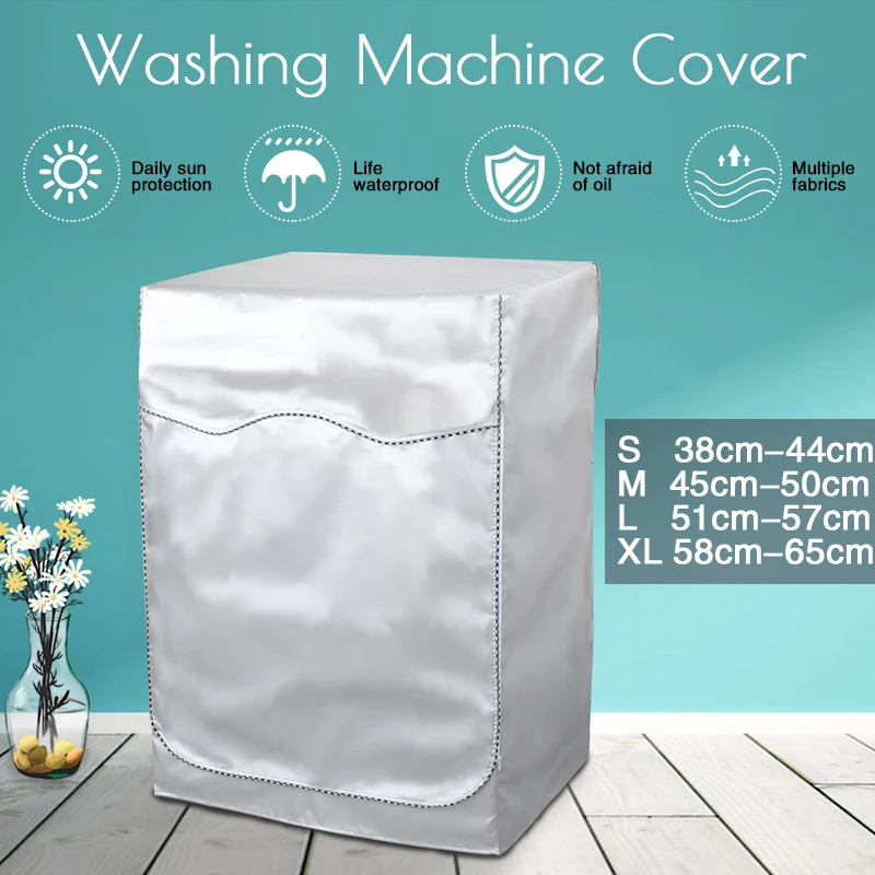 

Fully Automatic Drum Oxford Cloth Waterproof Cover Washing Machine Cover Dryer Silver Polyester Dustproof Washing Machine Cover