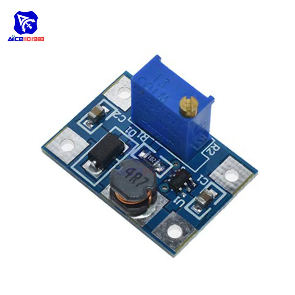 SX1308 DC-DC 2-24V постоянного тока до 2-28V Макс 2A шаг повышающий преобразователь модуль Регулируемый подстроечный потенциометр для Arduino