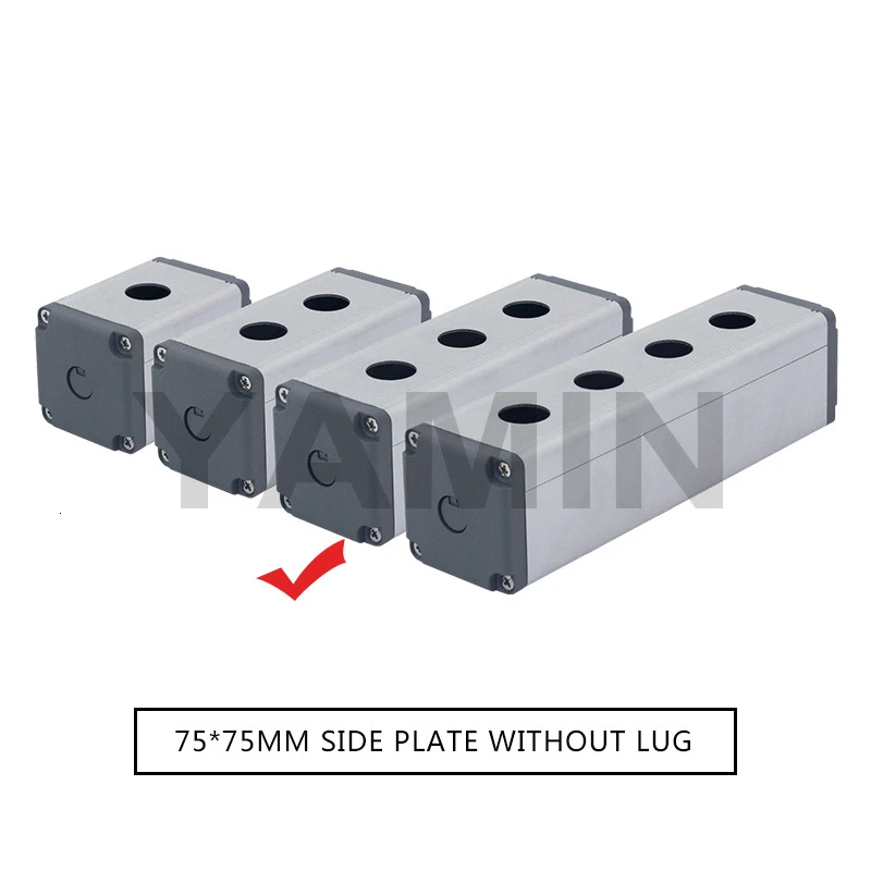 75MM 3 Hole 16/19/22mm Aluminium Alloy Protective Box For Metal Push Button Switch IP67 Waterproof Industrial 12/3/4 Holes Single Row - Цвет: 75MM 3 Hole
