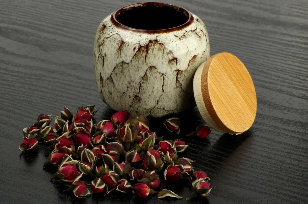 220ml Chinese Style Ceramic Storage Bottle Jar Colorful Tea Caddies Containers Kitchen Portable Travel Candy Coffee Snacks Jar