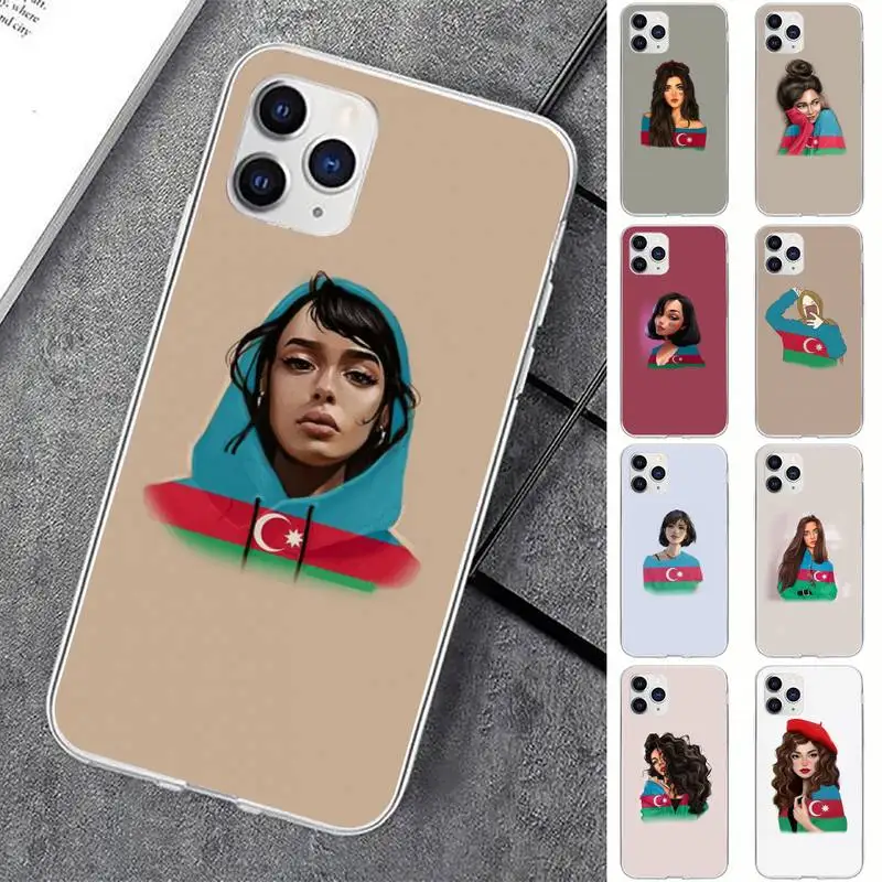 

Azerbaijan buta flag fashion girl Phone Case for iPhone 11 12 13 mini pro XS MAX 8 7 6 6S Plus X 5S SE 2020 XR case