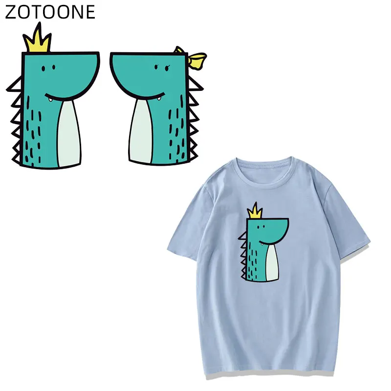 ZOTOONE любителей мультфильмов нашивки в виде динозавра для одежды приклеивающиеся