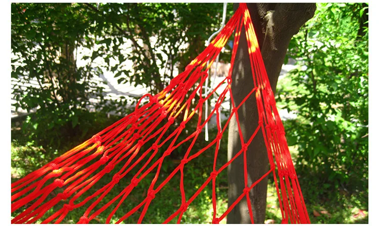 

Nylon Hammock Portable Garden Mesh Net Sleeping Bed Hamaca for Outdoor Travel Camping Hamak Blue Green Red Hamac