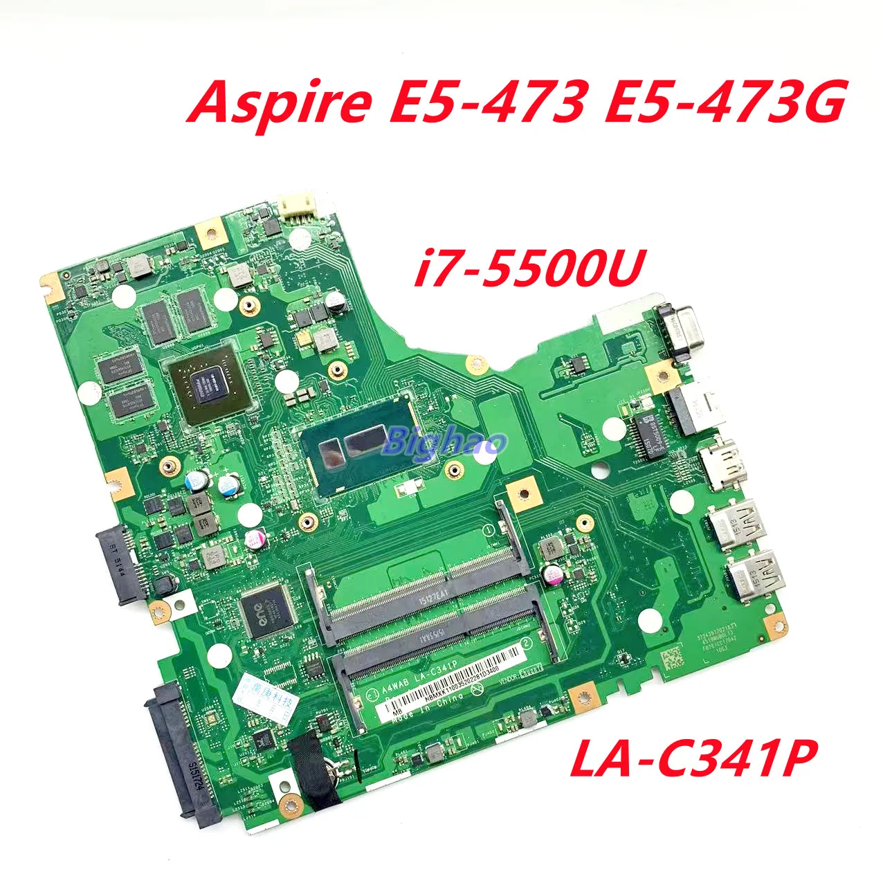 

Материнская плата для ноутбука ACER Aspire E 14 E5-473 A4WAB E5-473G, системная плата с LA-C341P GT920M DDR3L