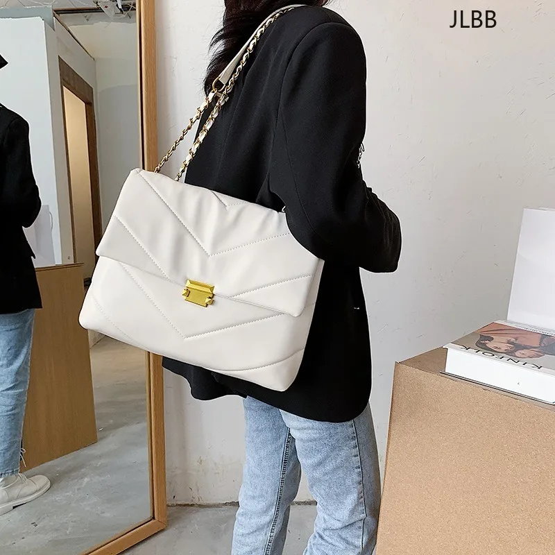 

2020 New Fashion Bag Large-Capacity Contrasting Color Messenger Bag Pu Women's Shoulder Bag