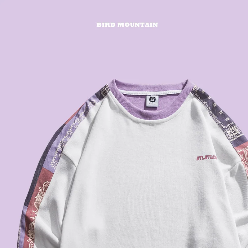 

Hip Hop Round Neck Patchwork Sweatshirt Spring Autumn Fashion Streetwear Casual Couple Oversized Pullover Harajuku Top Men Women