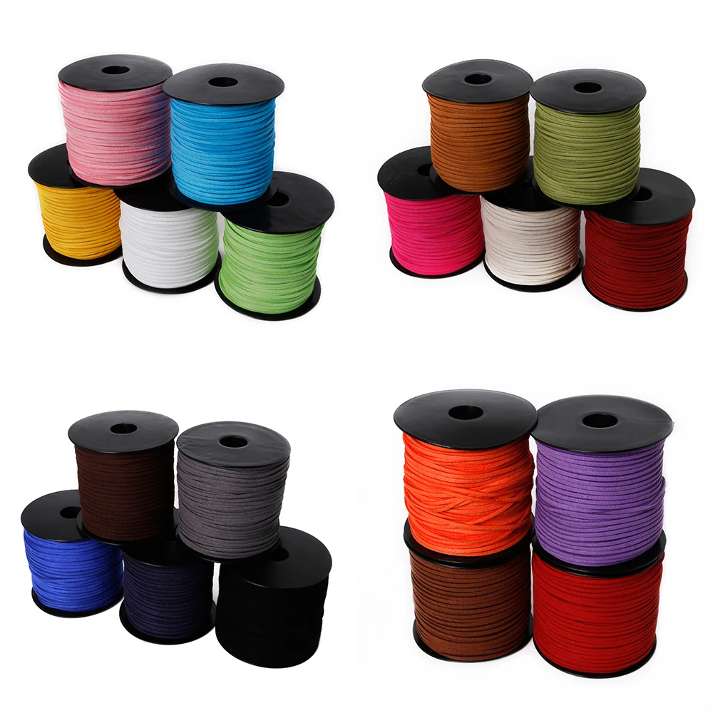 Плетеный шнур 100 ярдов/рулон 2 8 мм Корейский Бархатный кожаный браслет ручной