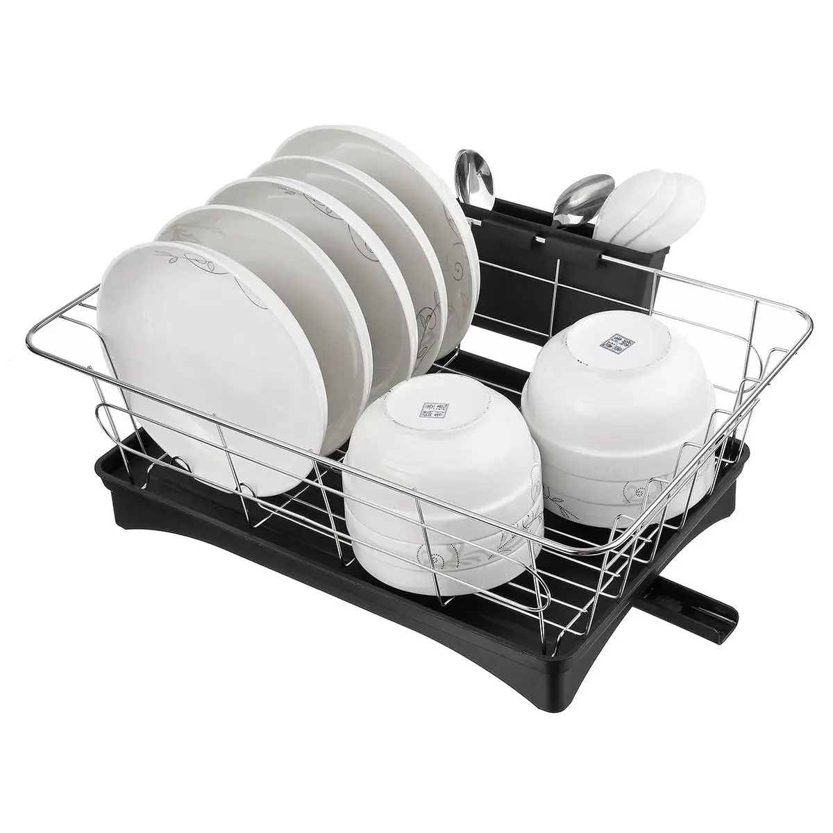 

Cookware Drying Rack Stainless Steel Tableware Storage Organizer Drain Rack Cutlery Plates Cup Bowl Holder Accessories For Kitch