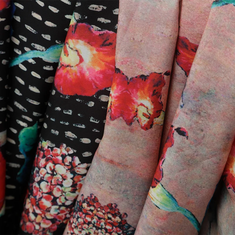 Подгонянная Летняя шелковая пряжа цифровая печать ткань morning glory Пижама Платье