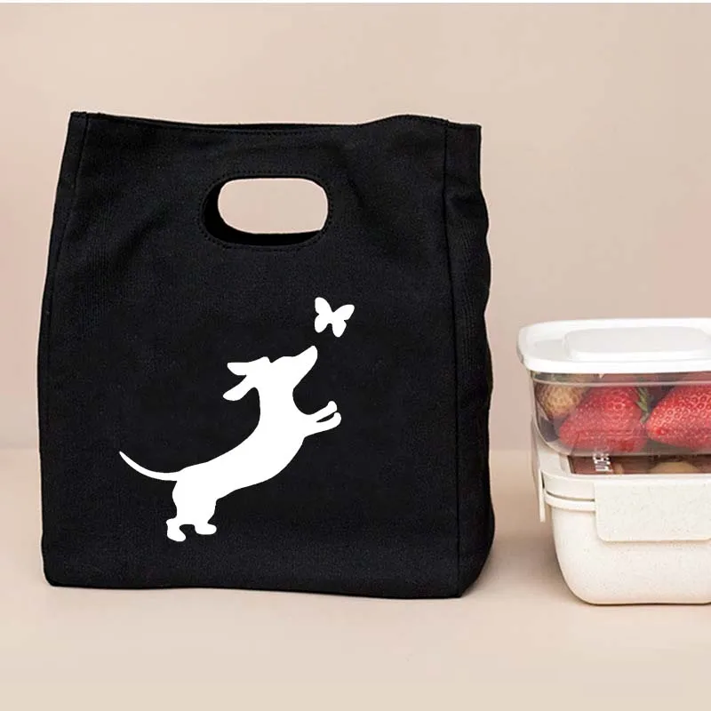 Сумка для ланча с принтом таксы/собаки охлаждающая дорожная портативная