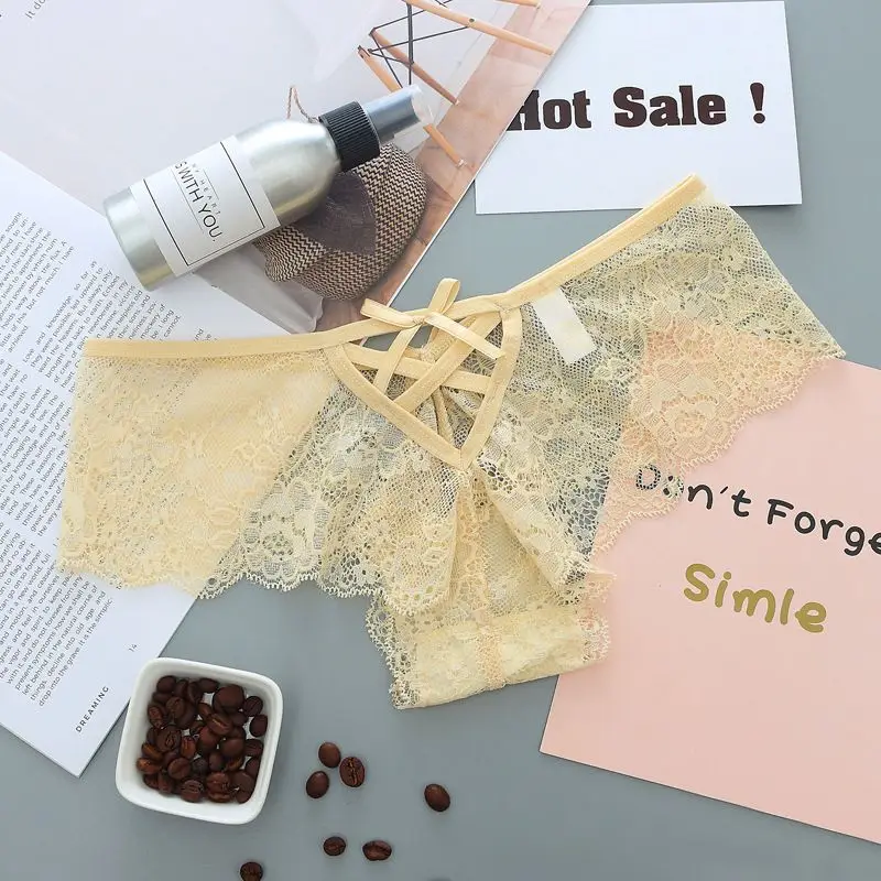 Жаккард кружева сексуальный прозрачный крест низкая талия Бесшовные женские