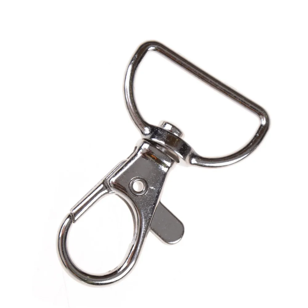 

Metal Lanyard Hook Swivel Snap Hooks Key Chain Clasp Clips Lanyard Bag Hardware 10pcs/set Silver