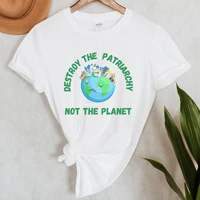 destroy the patriarchy not the planet harajuku top casual ladies basic o collar short sleeved women t shirt girldrop ship