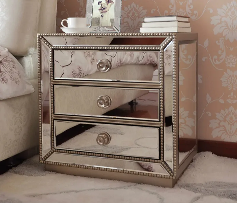 

Louis Fashion Bedside Cabinet, Storage Cabinet, Mirror Furniture, European Simple Neoclassical Corner Cabinet