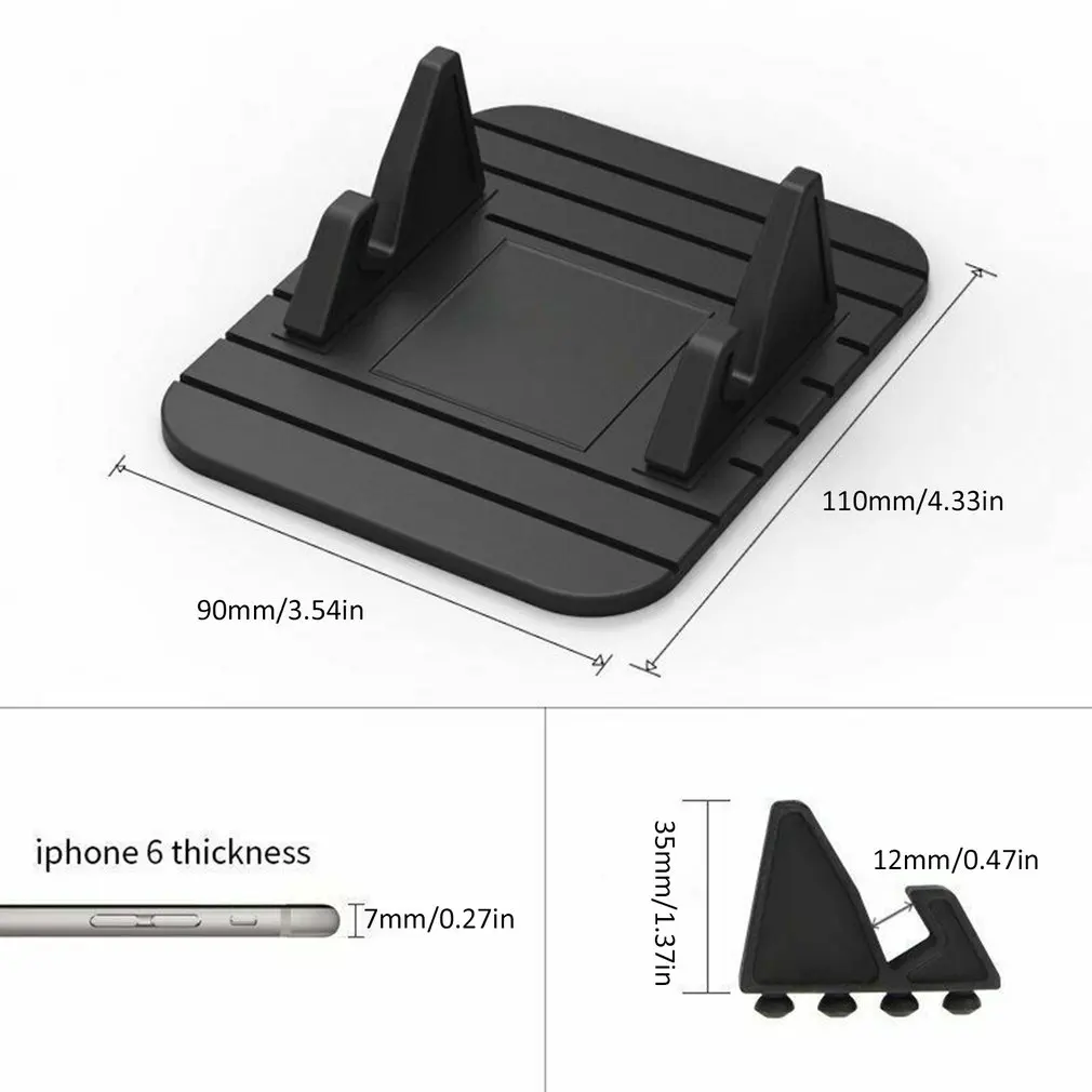 

Car Phone Holder Non-Slip Rubber Mat For iPhone Samsung Smartphone Stand Holder GPS Navigation Bracket